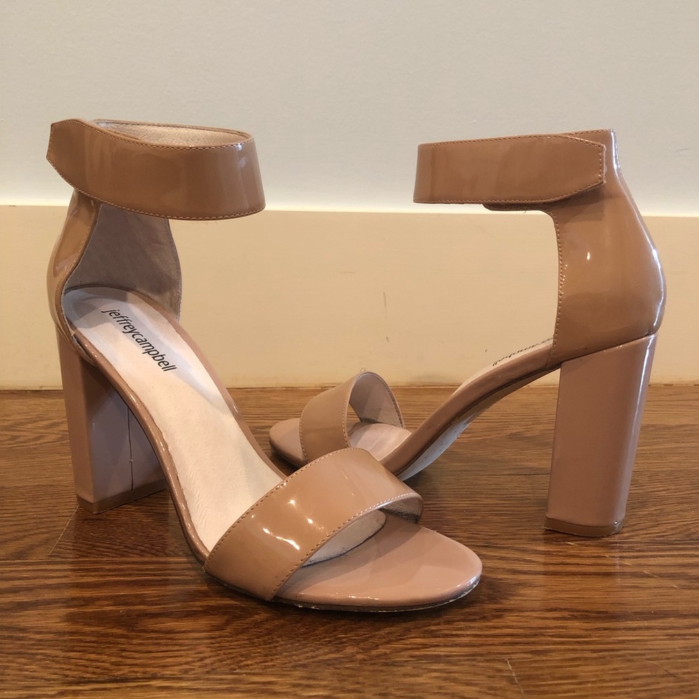 Jeffrey Campbell nude patent heels